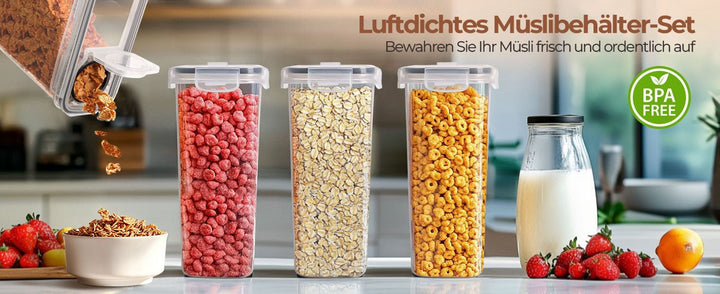 Müslibehälter mit Deckel Luftdicht 8 x 2,5l - MIGHTY PEAKS