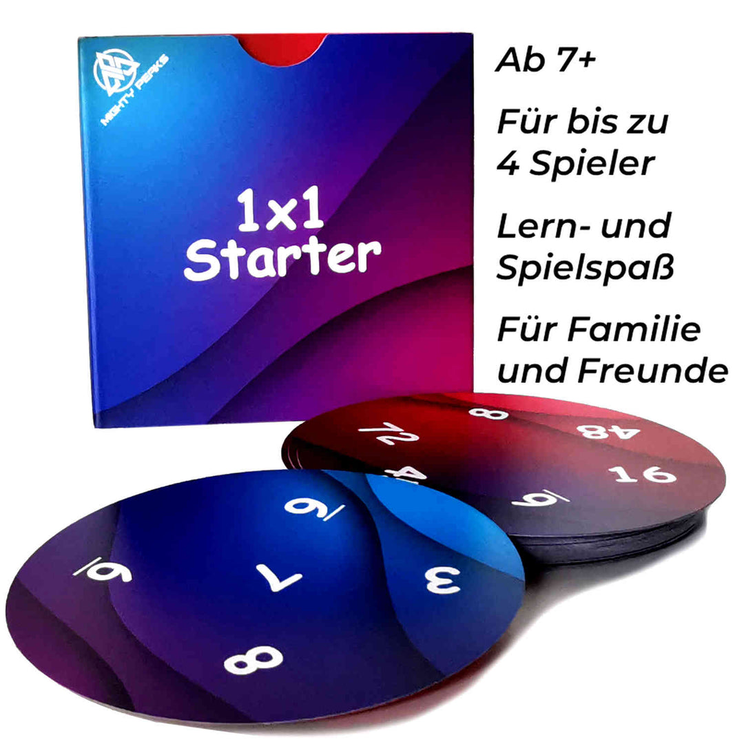 NEU: 1x1 Starter - Spielkartenset - 32 Karten - Farbenfroh Beidseitig Bedruckt - MIGHTY PEAKS