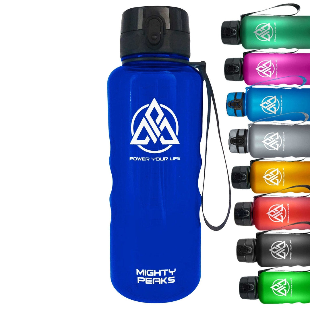 Tritan Sport-Trinkflasche BPA frei + Fruchtsieb + Kohlensäure geeignet in matt und crystal (transparent) - MIGHTY PEAKS